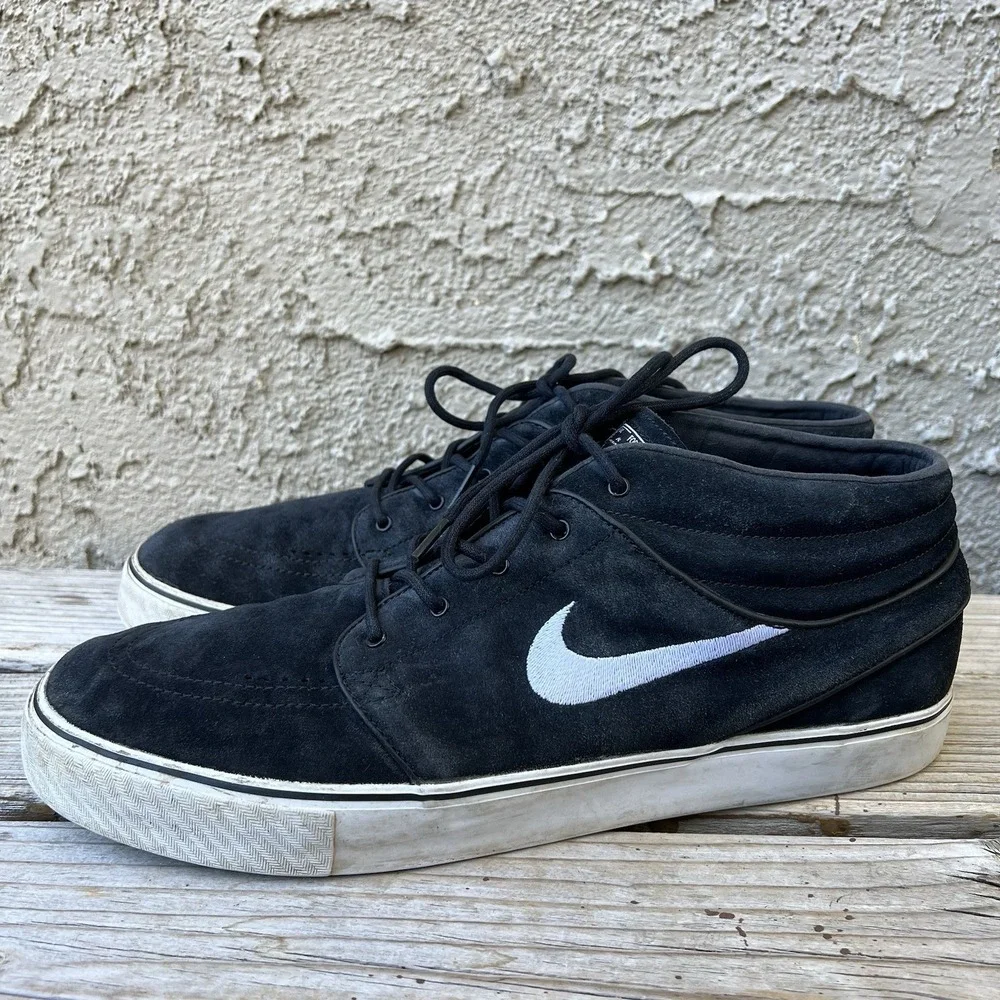 Nike Shoes Men Size 14 SB Solarsoft Portmore II 923198-011 Black Leather Suede